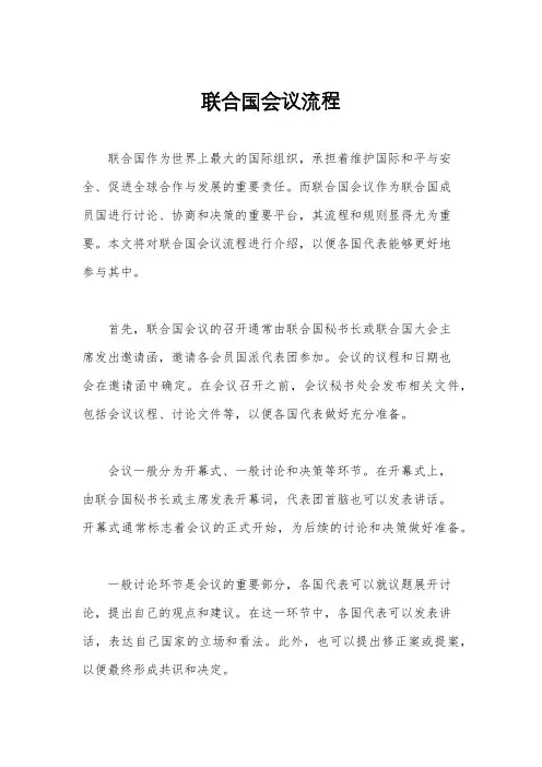 联合国会议流程