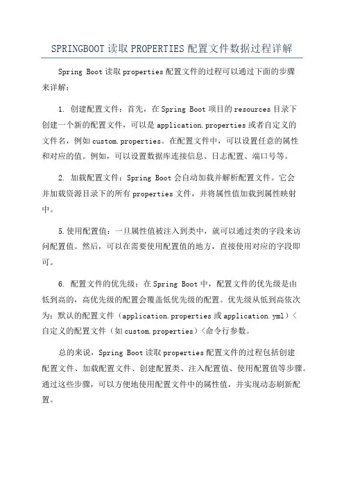 SPRINGBOOT读取PROPERTIES配置文件数据过程详解