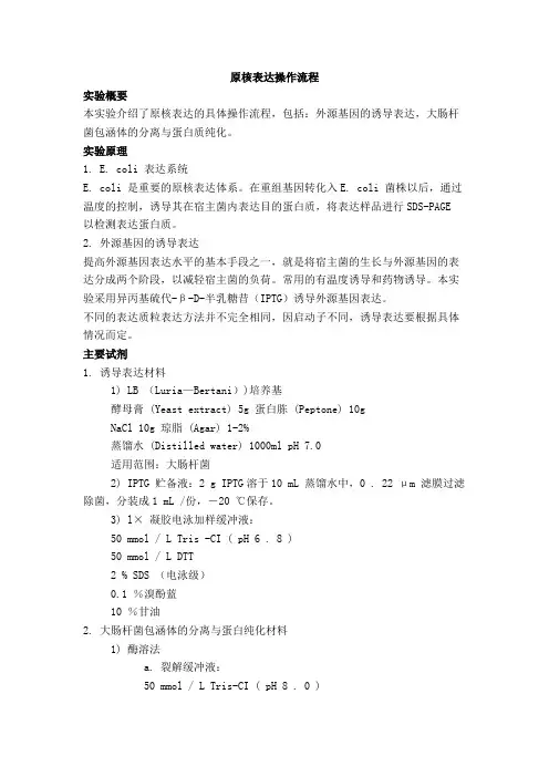 原核表达实验