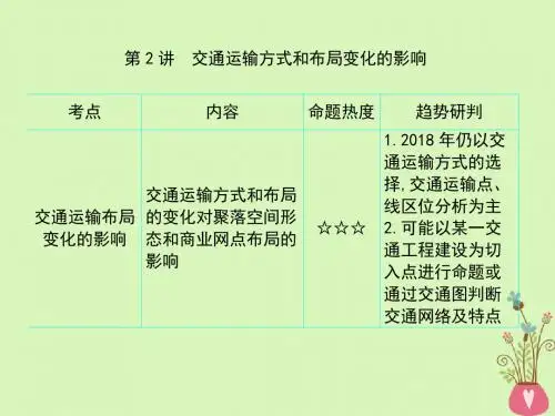 (全国通用)2018版高考地理一轮复习第10单元交通运输布局及其影响第2讲详细课件新人教版