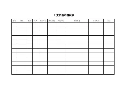 党员基本情况表