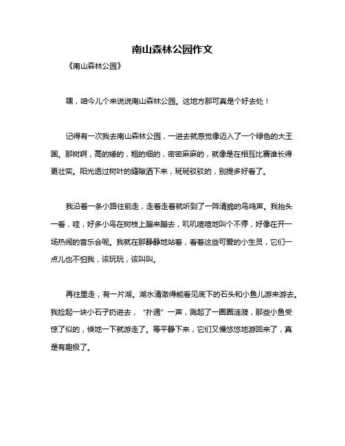 南山森林公园作文
