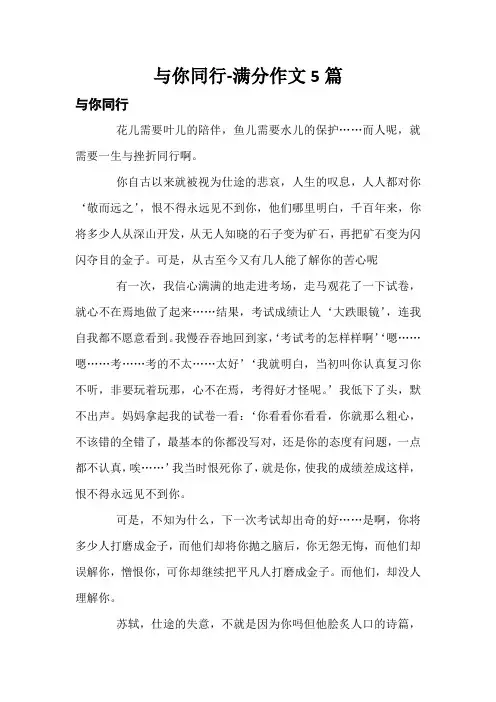 与你同行-满分作文5篇