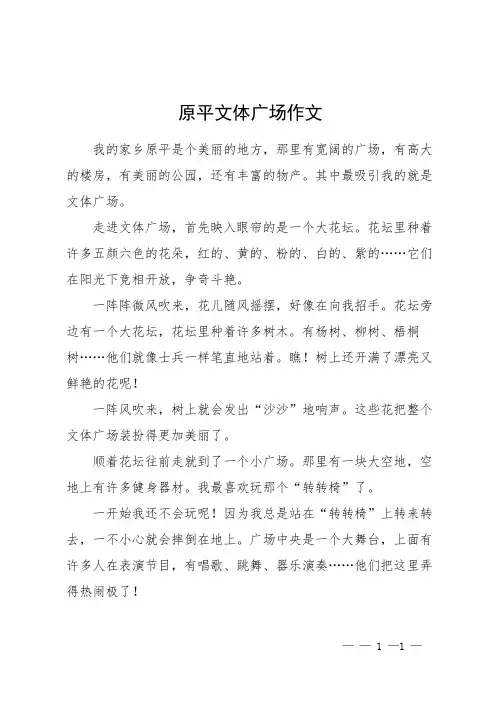 原平文体广场作文