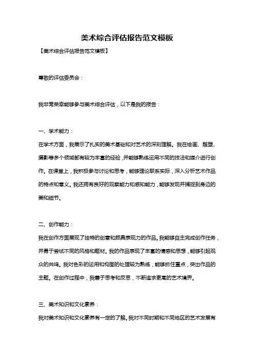 美术综合评估报告范文模板