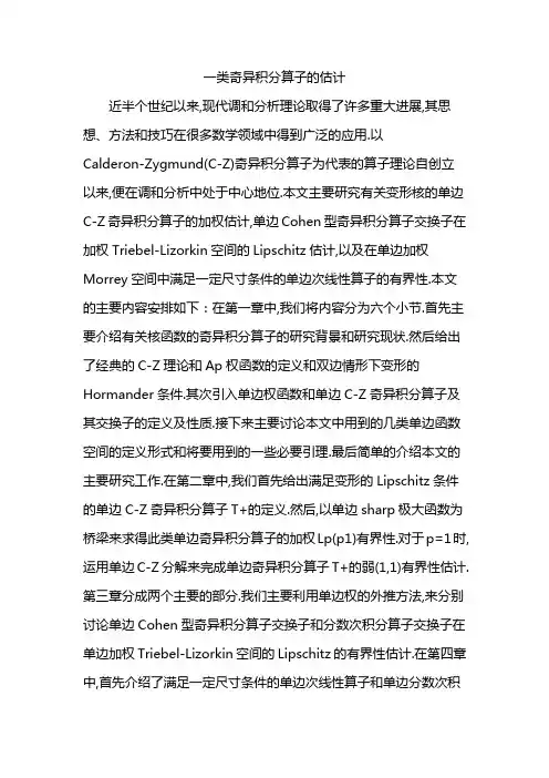 一类奇异积分算子的估计
