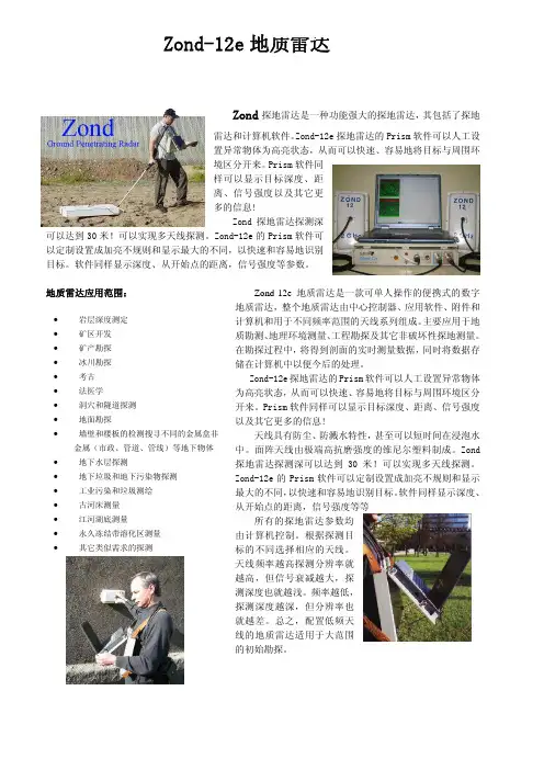Zond-12e 地质雷达 说明书