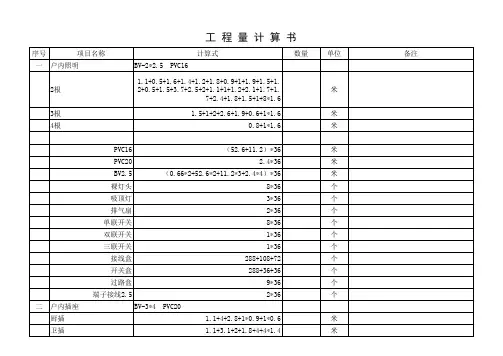 安装工程量计算书