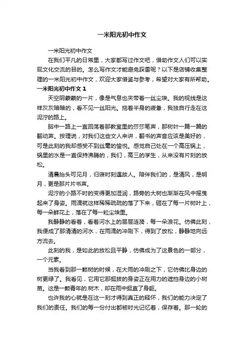 一米阳光初中作文
