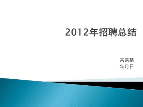 人事招聘工作总结PPT