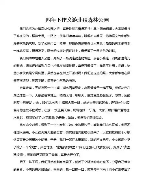 四年下作文游北镇森林公园