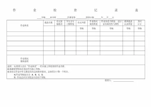 学校作业检查表