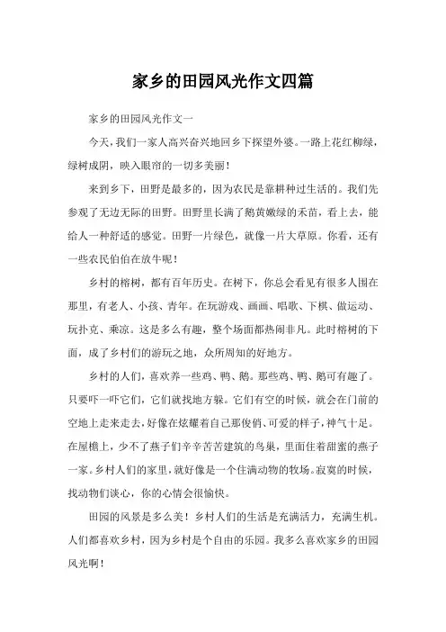 家乡的田园风光作文四篇