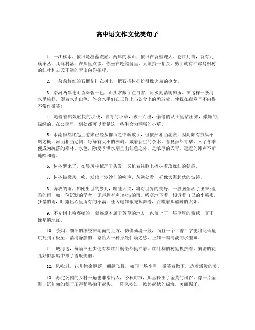 高中语文作文优美句子