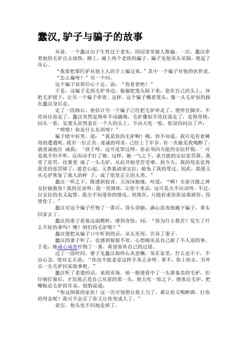 蠢汉与驴子的故事