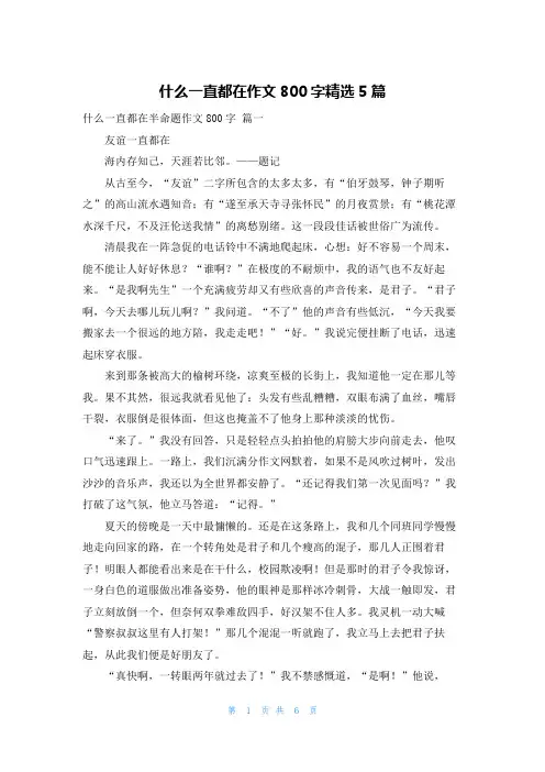 什么一直都在作文800字精选5篇