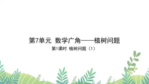 人教版五年级数学上册 第7单元 第1课时 植树问题(1)作业课件