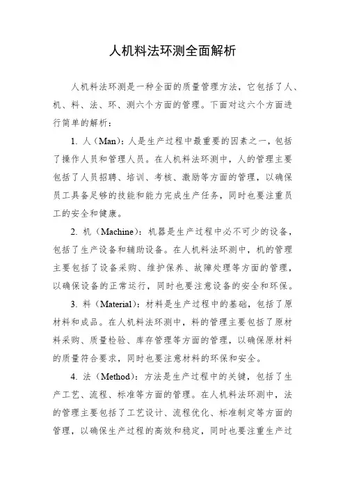 人机料法环测全面解析
