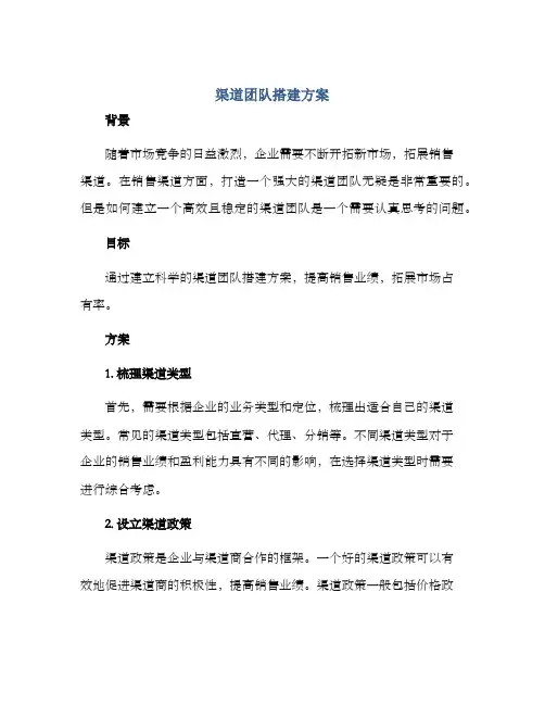 渠道团队搭建方案