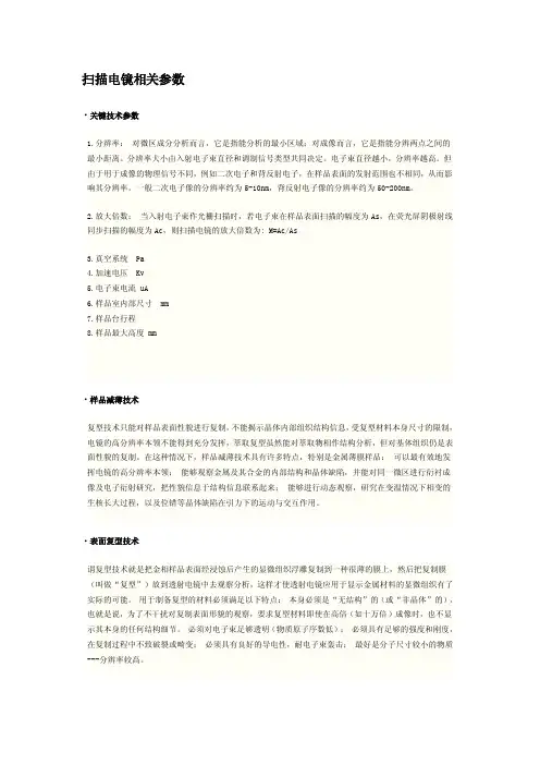 [定稿]扫描电镜相关参数