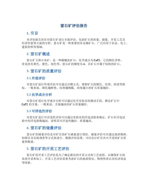 萤石矿评估报告