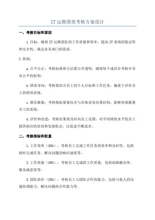 IT运维绩效考核方案设计