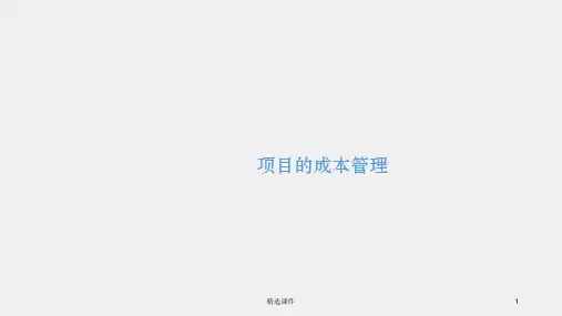 软件项目的成本管理PPT课件