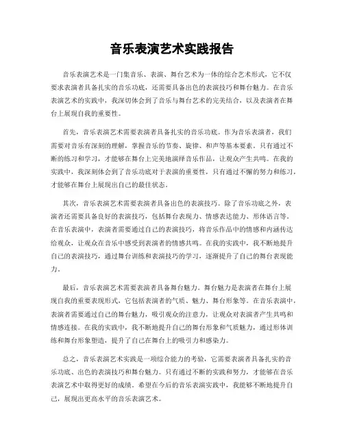 音乐表演艺术实践报告