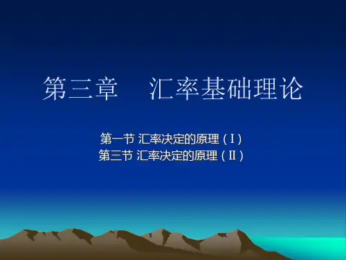 1月11第三章汇率基础理论讲述