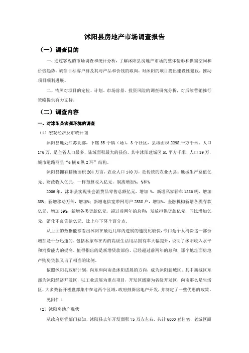 沭阳市场调查报告