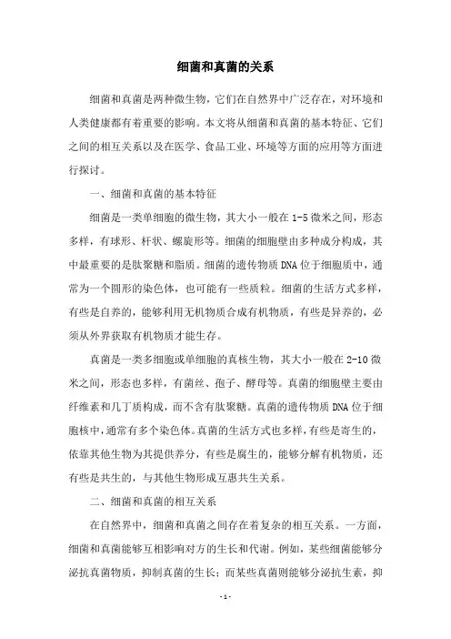 细菌和真菌的关系