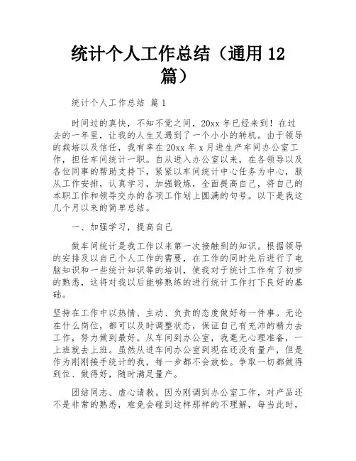 统计个人工作总结(通用12篇)