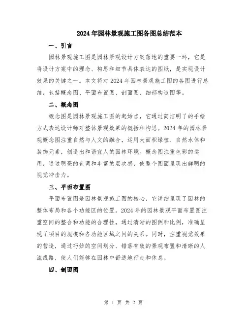 2024年园林景观施工图各图总结范本