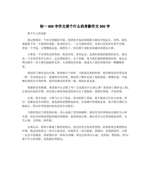 初一600字作文那个什么的身影作文600字