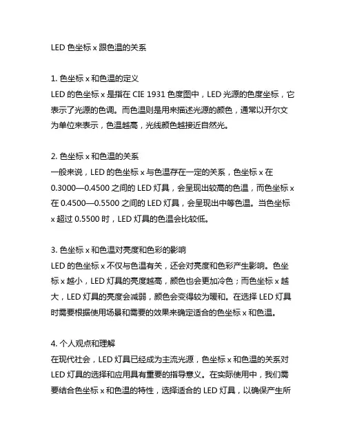 led 色坐标x 跟色温的关系