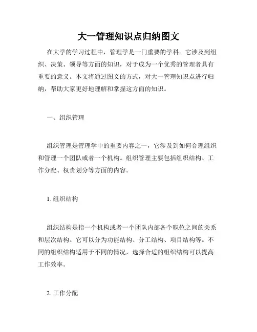 大一管理知识点归纳图文