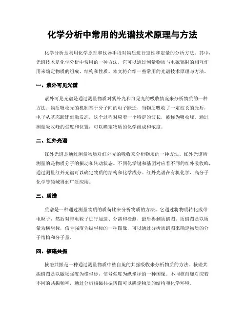 化学分析中常用的光谱技术原理与方法