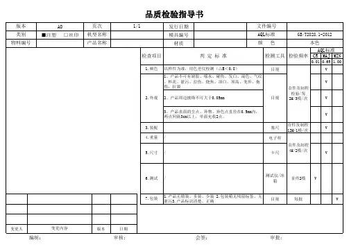 注塑SIP检验指导书