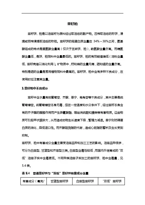菜籽粕介绍