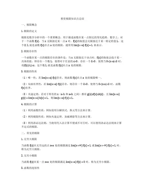 教资极限知识点总结