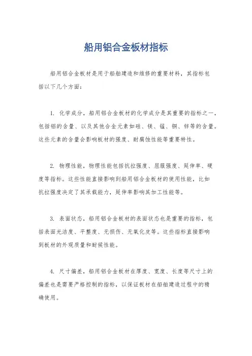 船用铝合金板材指标