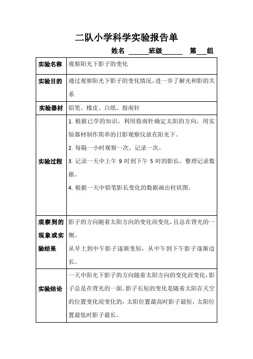 阳光下的影子
