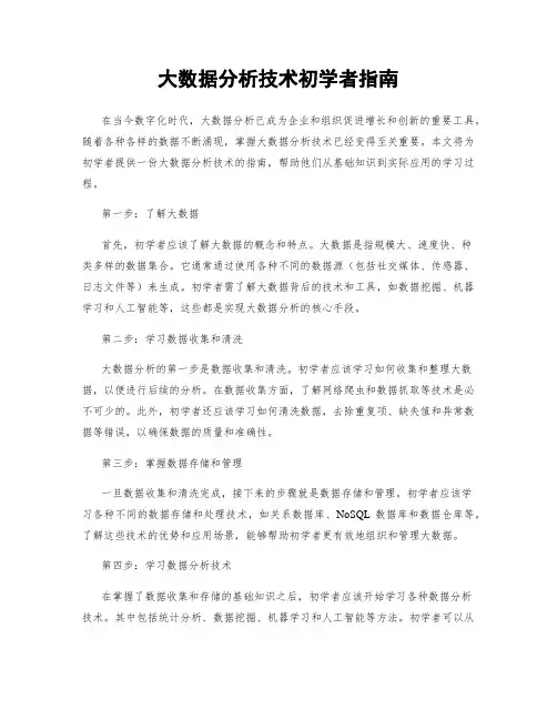大数据分析技术初学者指南