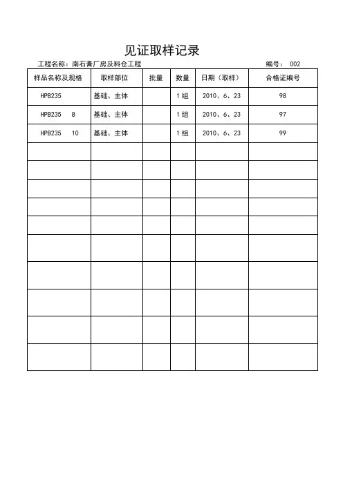 见证取样记录