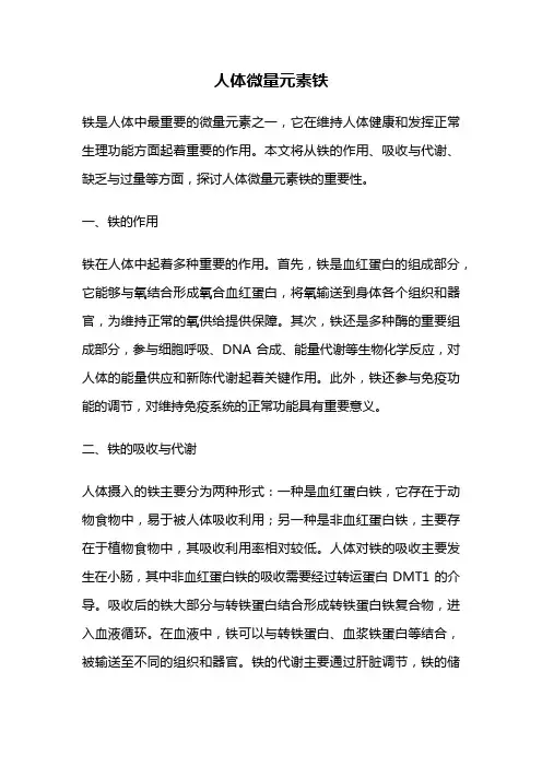人体微量元素铁