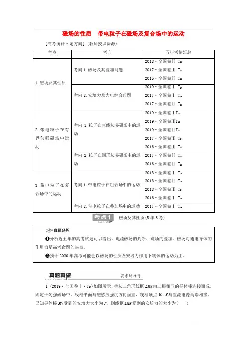 2020版高考物理二轮复习第1部分专题3电场与磁场第2讲磁场的性质带电粒子在磁场及复合场中的运动教案2