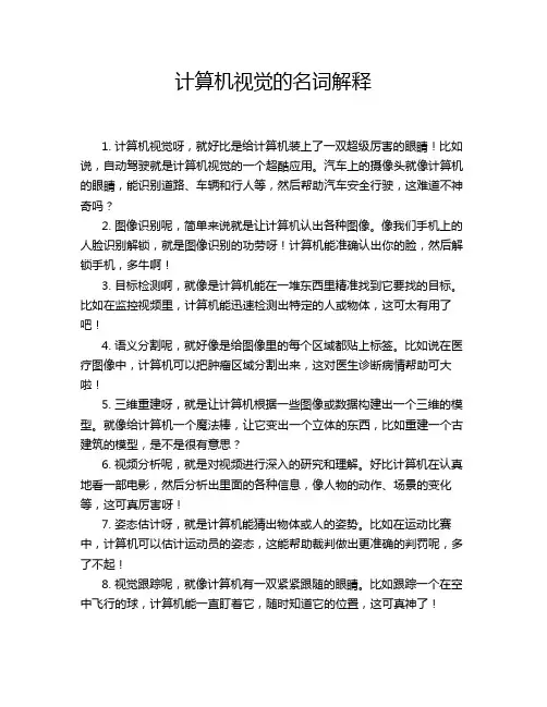计算机视觉的名词解释