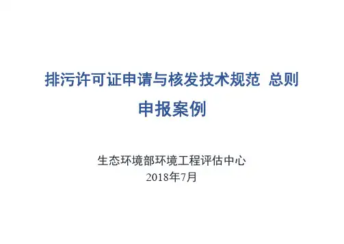 排污许可证申请与核发技术指导规范总则(申报案例)