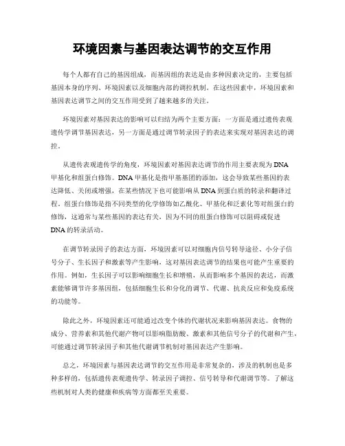 环境因素与基因表达调节的交互作用