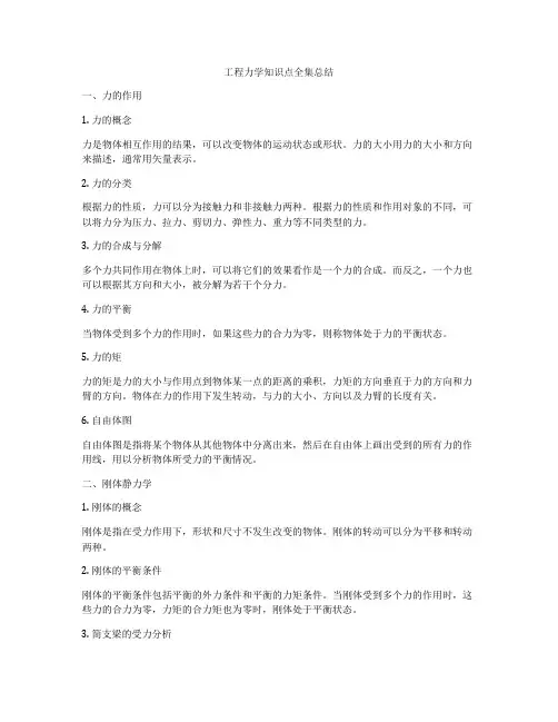 工程力学知识点全集总结